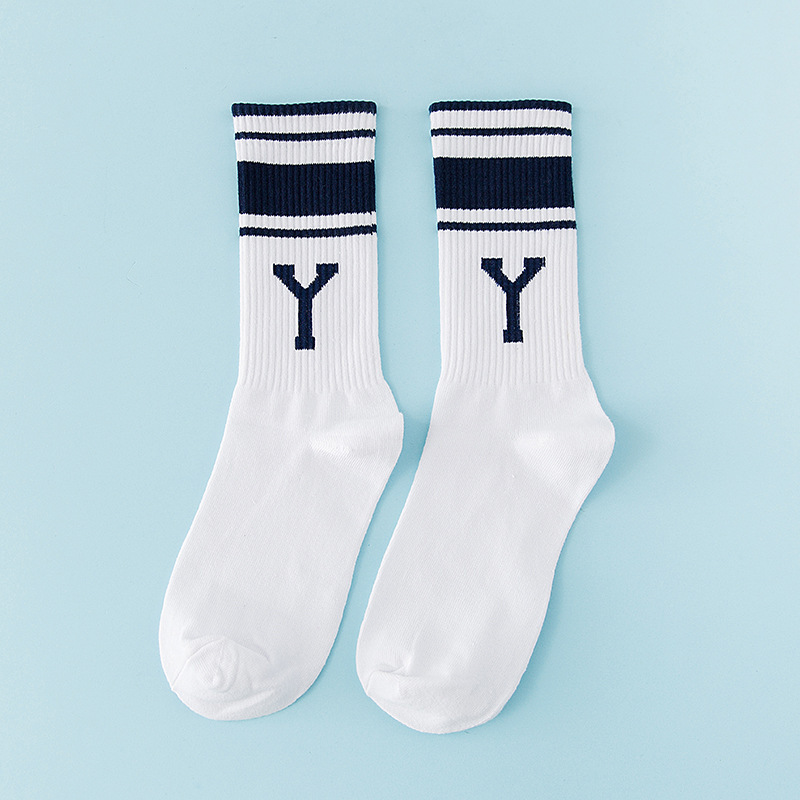 Stockings Children Alphabet Sports Socks Cotton Socks Stripe Student Bar In Tube Socks College Baseball